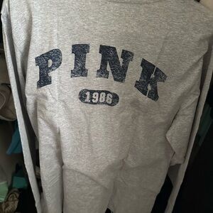 PINK Victoria's Secret Gray Long Sleeve Tee